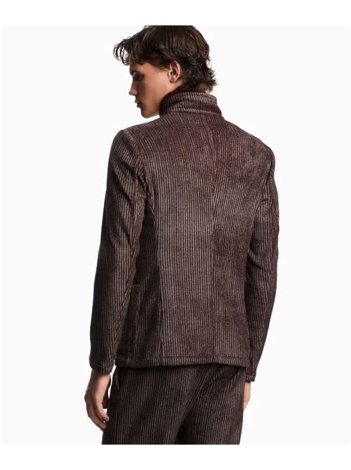 Guru collar jacket with off-centre fastening in printed corduroy Emporio Armani | EM000144 TE16802.P6005